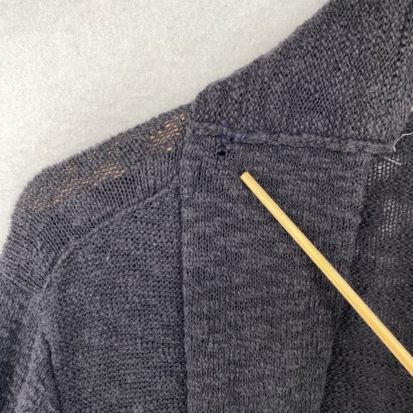 EILEEN FISHER Cardigan XL Organic Cotton Slub Shawl Draped Open Front Gray - Picture 13 of 14